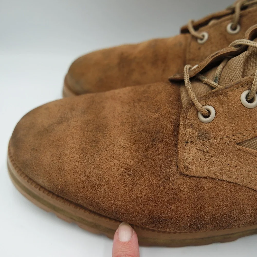 US ARMY 90s Desert Tan Hot Weather Combat Boots Vibram Suede Leather Mens 11